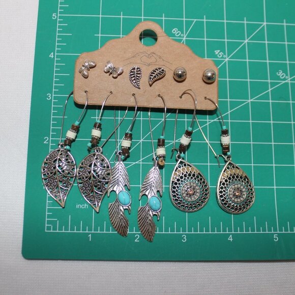 The Studs and Three Dangle Pairs of Earrings - Picture 6 of 7